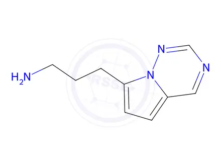 Chemical structure of 3-{pyrrolo[2,1-f][1,2,4]triazin-7-yl}propan-1-amine