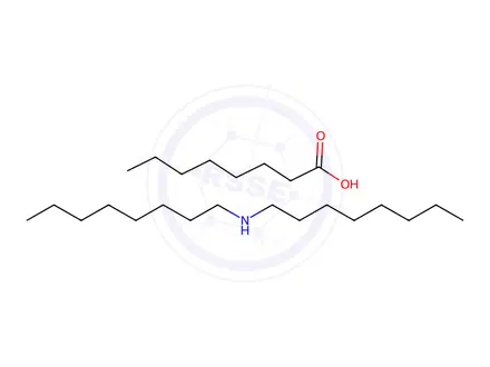 Chemical structure of octanoic acid, compound with dioctylamine (1:1)