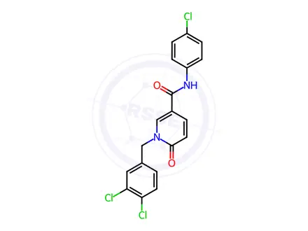 Chemical structure of N-(4-Chlorophenyl)-1-[(3,4-dichlorophenyl)methyl]-6-oxo-1,6-dihydropyridine-3-carboxamide