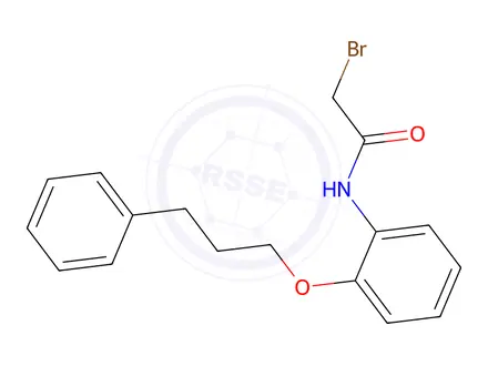 Chemical structure of 2-Bromo-N-[2-(3-phenylpropoxy)phenyl]acetamide