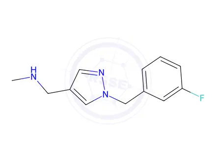 Chemical structure of ({1-[(3-fluorophenyl)methyl]-1h-pyrazol-4-yl}methyl)(methyl)amine