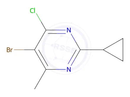Chemical structure of 5-Bromo-4-chloro-2-cyclopropyl-6-methylpyrimidine
