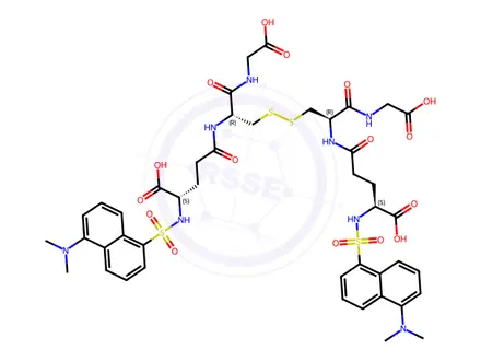 Chemical structure of N-[[5-(Dimethylamino)-1-naphthalenyl]sulfonyl]-L-γ-glutamyl-L-cysteinylglycine Bimol. (2→2')-Disulfide