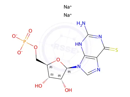 Chemical structure of 6-Thioguanosine-5-O-monophosphate sodium salt