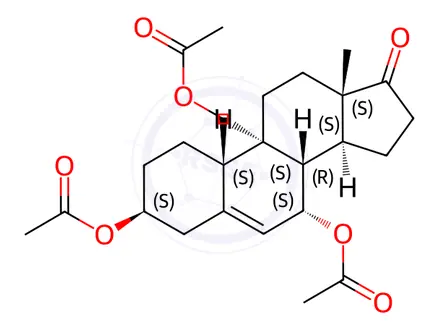 Chemical structure of Androst-5-en-17-one, 3,7,19-tris(acetyloxy)-, (3beta,7alpha)-(9CI)