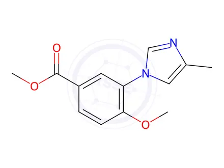 Chemical structure of Benzoic acid, 4-methoxy-3-(4-methyl-1H-imidazol-1-yl)-, methyl ester