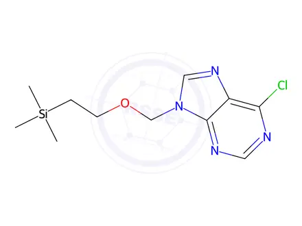 Chemical structure of 6-Chloro-9-((2-(trimethylsilyl)ethoxy)methyl)-9H-purine