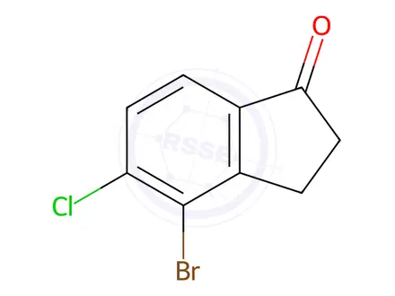 Chemical structure of 4-Bromo-5-chloro-indan-1-one
