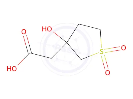 Chemical structure of 2-(3-Hydroxy-1,1-dioxidotetrahydrothiophen-3-yl)acetic acid