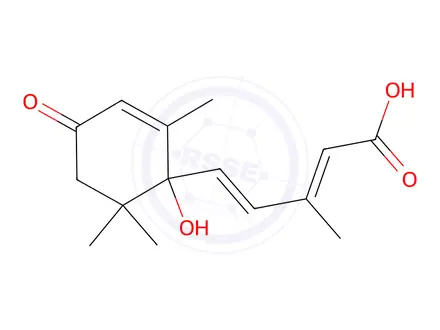 Chemical structure of 5-[1-Hydroxy-2,6,6-trimethyl-4-oxocyclohex-2-en-1-yl]-3-methyl-[2Z,4E]-pentadienoicacid