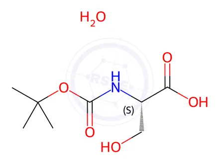 Chemical structure of Boc-DL-serine Hydrate