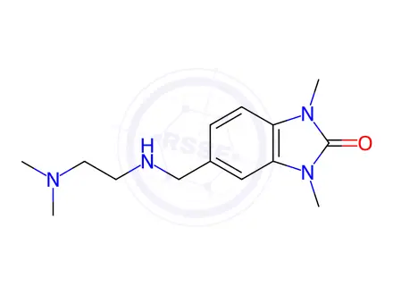 Chemical structure of 5-[(2-Dimethylamino-ethylamino)-methyl]-1,3-dimethyl-1,3-dihydro-benzoimidazol-2-one Dihydrochloride