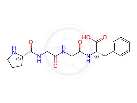 Chemical structure of (S)-3-Phenyl-2-(2-(2-((S)-pyrrolidine-2-carboxamido)acetamido)acetamido)propanoic acid