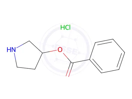 Chemical structure of Pyrrolidin-3-yl benzoate hydrochloride