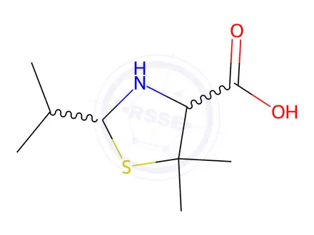 Chemical structure of 2-Isopropyl-5,5-dimethylthiazolidine-4-carboxylic Acid