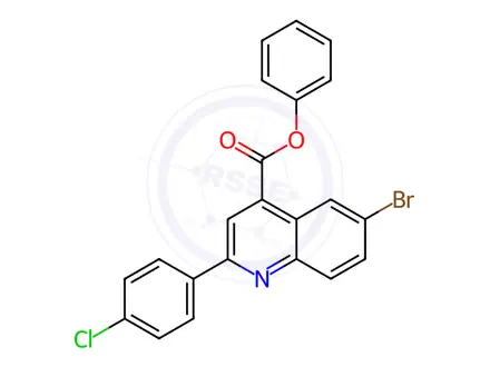 Chemical structure of Phenyl 6-bromo-2-(4-chlorophenyl)quinoline-4-carboxylate