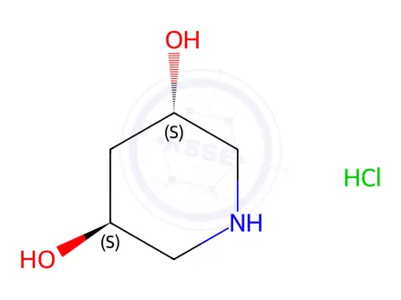 Chemical structure of (3S,5S)-Piperidine-3,5-diol hydrochloride