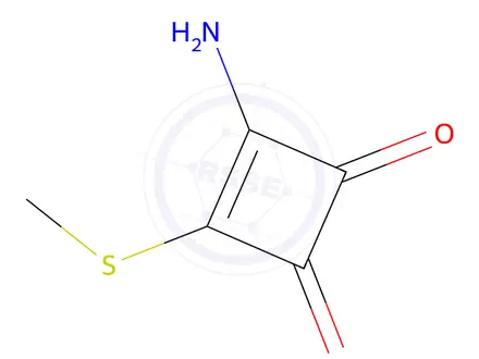 Chemical structure of 3-Amino-4-(methylsulfanyl)cyclobut-3-ene-1,2-dione