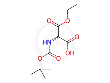 Chemical structure of 2-tert-Butoxycarbonylaminomalonicacid monoethyl ester