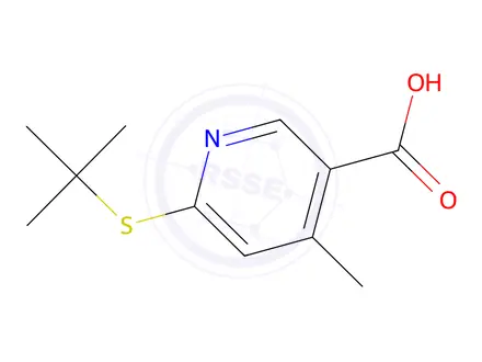 Chemical structure of 6-(tert-Butylthio)-4-methylnicotinic acid