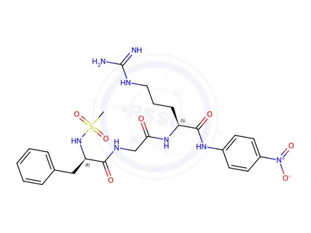 Chemical structure of (S)-5-Guanidino-2-(2-((R)-2-(methylsulfonamido)-3-phenylpropanamido)acetamido)-N-(4-nitrophenyl)pentanamide