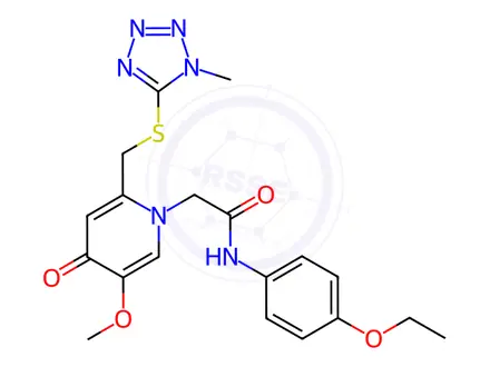 Chemical structure of N-(4-ethoxyphenyl)-2-[5-methoxy-2-[(1-methyltetrazol-5-yl)sulfanylmethyl]-4-oxopyridin-1-yl]acetamide