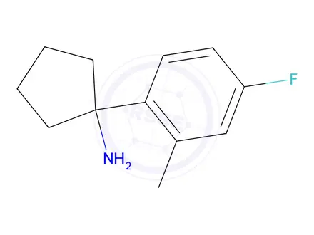 Chemical structure of 1-(4-Fluoro-2-methylphenyl)cyclopentan-1-amine
