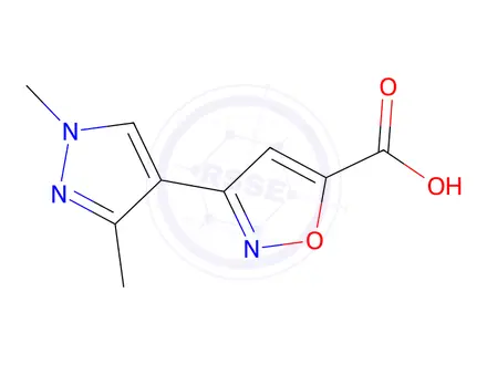 Chemical structure of 3-(1,3-Dimethyl-1h-pyrazol-4-yl)-1,2-oxazole-5-carboxylic acid