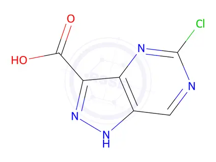 Chemical structure of 5-chloro-2H-pyrazolo[4,3-d]pyrimidine-3-carboxylic acid