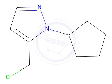 Chemical structure of 5-(chloromethyl)-1-cyclopentyl-1H-pyrazole