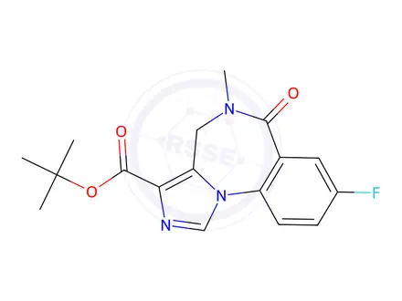 Chemical structure of tert-butyl 8-fluoro-5-methyl-6-oxo-5,6-dihydro-4H-benzo[f]imidazo[1,5-a][1,4]diazepine-3-carboxylate