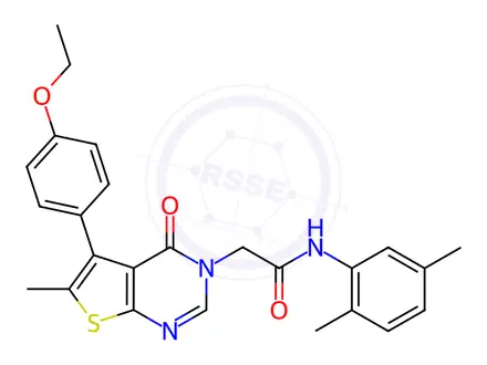 Chemical structure of N-(2,5-dimethylphenyl)-2-(5-(4-ethoxyphenyl)-6-methyl-4-oxothieno[2,3-d]pyrimidin-3(4H)-yl)acetamide
