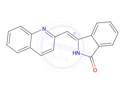 Chemical structure of 3-(2-Quinolylmethylene)phthalimidine