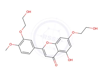 Chemical structure of 5-Hydroxy-7-(2-hydroxyethoxy)-2-(3-(2-hydroxyethoxy)-4-methoxyphenyl)-4H-chromen-4-one