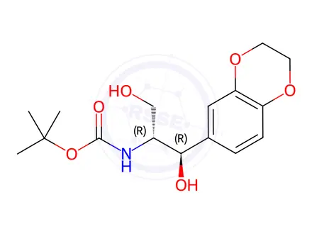 Chemical structure of Carbamic acid, N-[(1R,2R)-2-(2,3-dihydro-1,4-benzodioxin-6-yl)-2-hydroxy-1-(hydroxymethyl)ethyl]-, 1,1-dimethylethyl ester