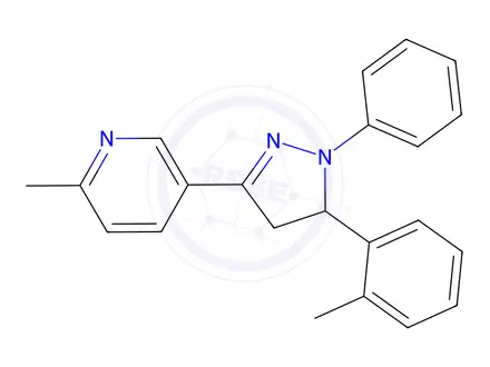 Chemical structure of 3-(6-Methyl-3-pyridyl)-1-phenyl-5-(p-tolyl)-2-pyrazoline