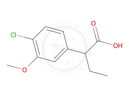 Chemical structure of 2-(4-Chloro-3-methoxyphenyl)butanoic acid