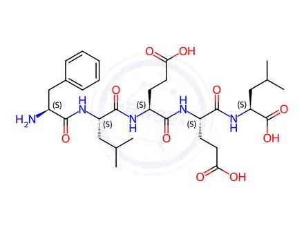 Chemical structure of (2S,5S,8S,11S,14S)-14-Amino-5,8-bis(2-carboxyethyl)-2,11-diisobutyl-4,7,10,13-tetraoxo-15-phenyl-3,6,9,12-tetraazapentadecanoic Acid