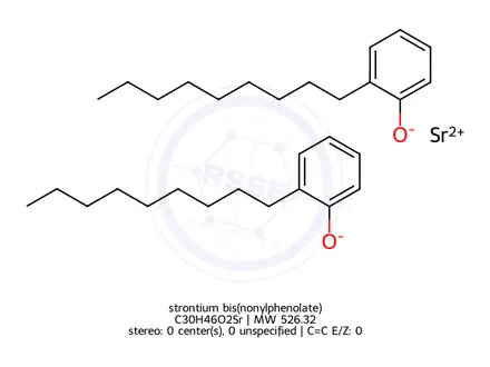 Chemical structure of strontium bis(nonylphenolate)