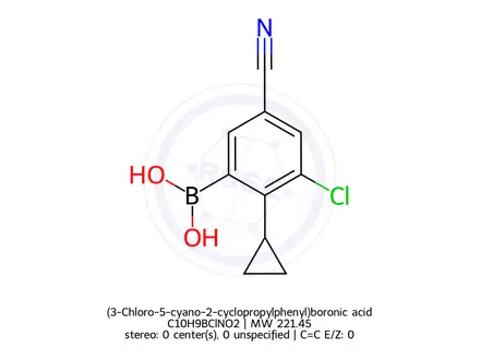 Chemical structure of (3-Chloro-5-cyano-2-cyclopropylphenyl)boronic acid