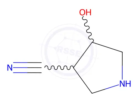 Chemical structure of (3S,4S)-4-hydroxypyrrolidine-3-carbonitrile hydrochloride