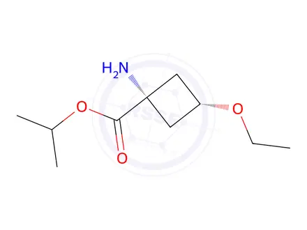 Chemical structure of Isopropyl (1s,3s)-1-amino-3-ethoxycyclobutane-1-carboxylate