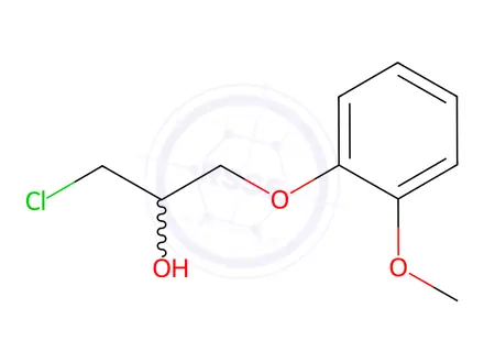 Chemical structure of 1-chloro-3-(2-methoxyphenoxy)propan-2-ol