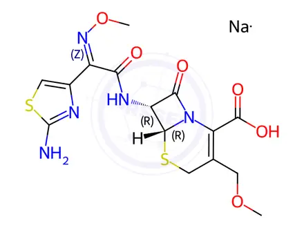 Chemical structure of Cefpodoxime Proxetil Impurity 1 Sodium Salt (Cefpodoxime Proxetil EP Impurity A Sodium Salt)