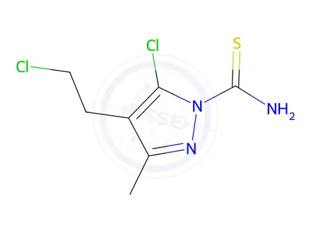 Chemical structure of 5-Chloro-4-(2-chloroethyl)-3-methyl-1h-pyrazole-1-carbothioamide