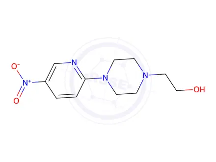 Chemical structure of 2-(4-(5-Nitropyridin-2-yl)piperazin-1-yl)ethan-1-ol