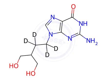 Chemical structure of Penciclovir-d4 Solution in Methanol