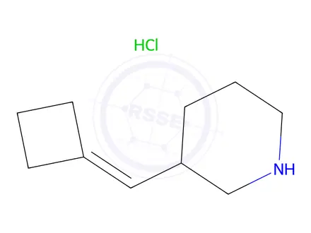 Chemical structure of 3-(cyclobutylidenemethyl)piperidine hydrochloride