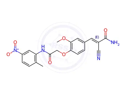 Chemical structure of (Z)-2-cyano-3-[3-methoxy-4-[2-(2-methyl-5-nitroanilino)-2-oxoethoxy]phenyl]prop-2-enamide