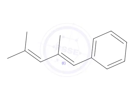 Chemical structure of (2,4-Dimethylpenta-1,3-dien-1-yl)benzene